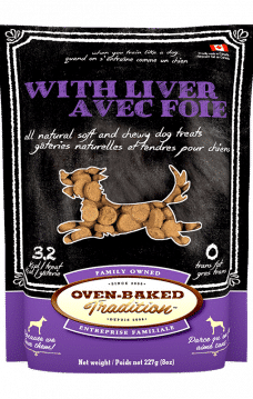 Sac de gâteries naturelles et tendres pour chiens – foie Oven-Baked Tradition / Bag of natural soft and chewy dog treats – liver Oven-Baked Tradition