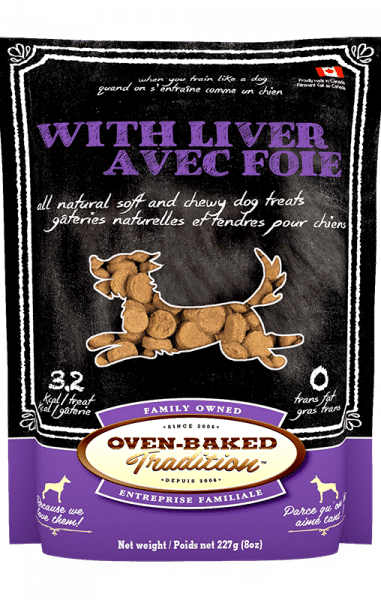 Sac de gâteries naturelles et tendres pour chiens – foie Oven-Baked Tradition / Bag of natural soft and chewy dog treats – liver Oven-Baked Tradition