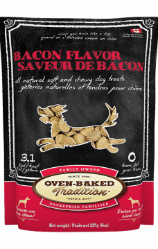 Sac de gâteries naturelles et tendres pour chiens – saveur de bacon Oven-Baked Tradition / Bag of natural soft and chewy dog treats – bacon flavor Oven-Baked Tradition