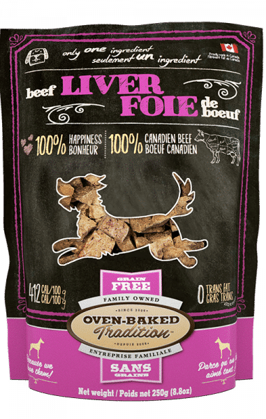 Sac de gâteries naturelles pour chiens – foie de bœuf Oven-Baked Tradition / Bag of natural dog treats – beef liver Oven-Baked Tradition