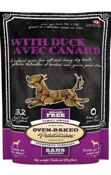 Gâterie naturelle et tendre sans grains pour chien au canard, hypoallergénique et savoureuse