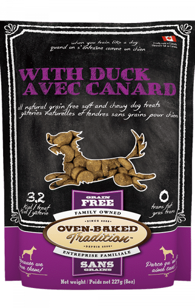 Gâterie naturelle et tendre sans grains pour chien au canard, hypoallergénique et savoureuse