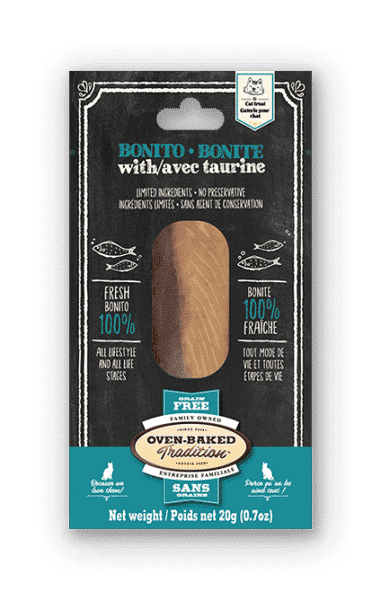 Gâterie en filet sans grains pour chat à la bonite et taurine, hypoallergénique et naturelle