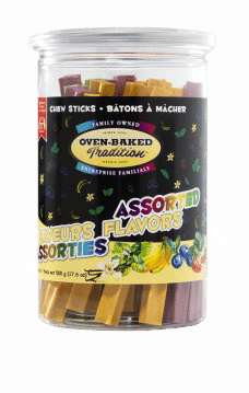 Bâtons à mâcher naturels 500 g pour chien aux saveurs assorties, incluant banane, qui aident à nettoyer les dents