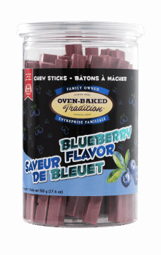 Bâtons à mâcher naturels pour chien, saveur de bleuet, qui aident à nettoyer les dents
