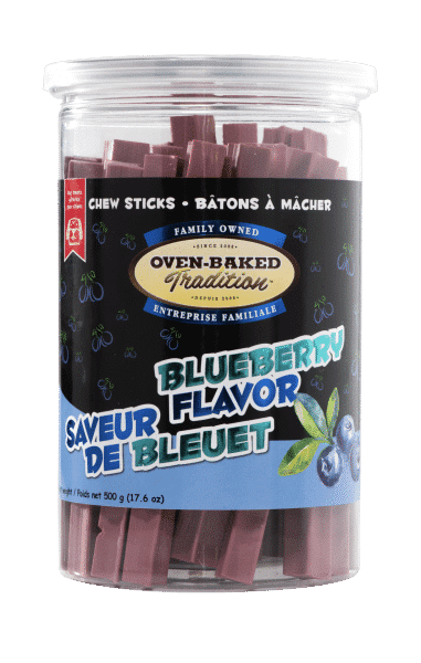 All natural chew sticks for dogs, blueberry flavor, help clean teeth Oven‑Baked Tradition