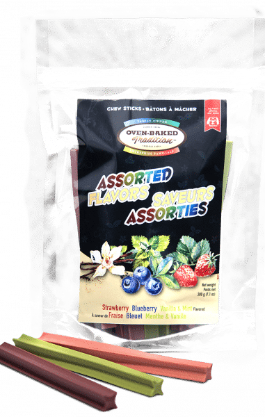 Bâtons à mâcher naturels 200 g pour chien aux saveurs assorties, qui aident à nettoyer les dents